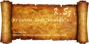 Kriston Szókratész névjegykártya